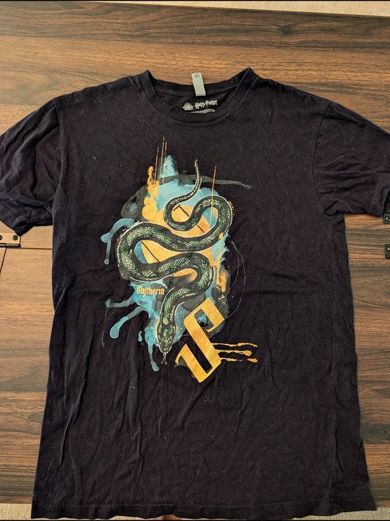 Warner Bros. Other - Harry Potter Slytherin Graphic Tee - Black with Green & Gold Design Juniors M